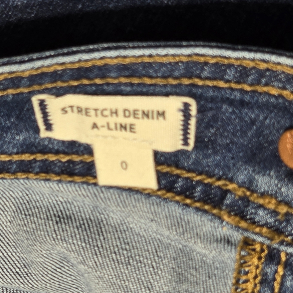 Madewell Stretch A-Line Mini Skirt In Salisbury Wash: Patch Pocket Women's Sz 0 - Picture 6 of 13